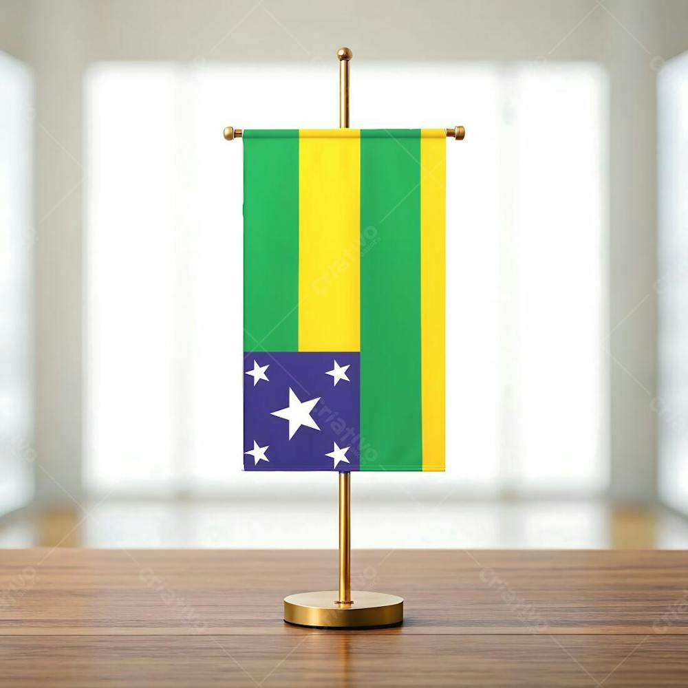 Mini Bandeira Do Estado Do Sergipe Em Cima De Uma Mesa