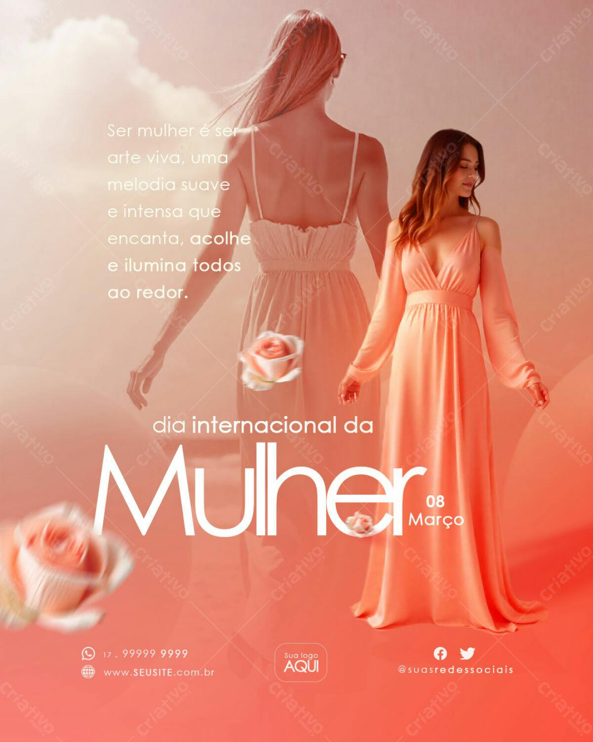 Flyer Dia Internacional da Mulher PSD Editável