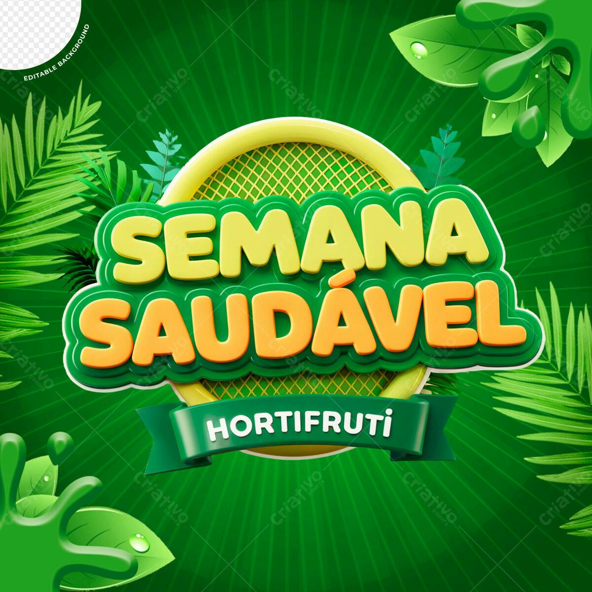 Flyer Semana Saudável Hortifruti PSD Editável