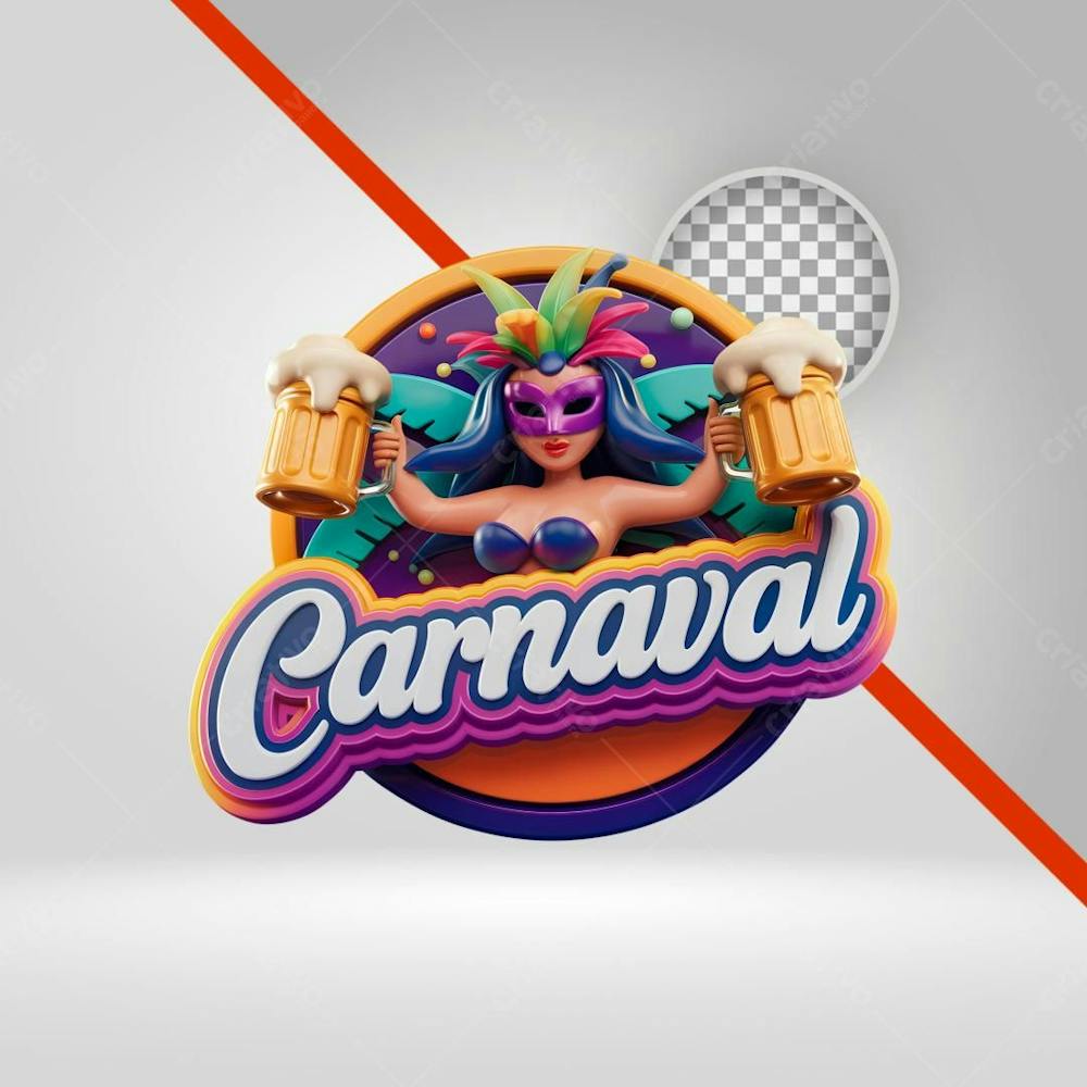 Selo 3D Carnaval, Texto 3D, Logotipo Para Bloco, Folia Png , ia