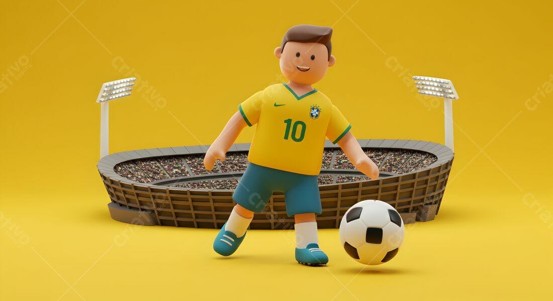 Jogador de futebol brasileiro em estádio