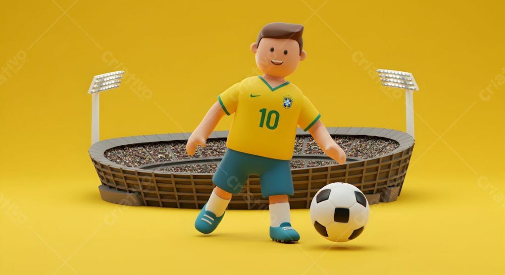 Composição 3D De Copa Do Mundo Background