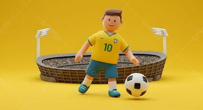 Composição 3D De Copa Do Mundo Background