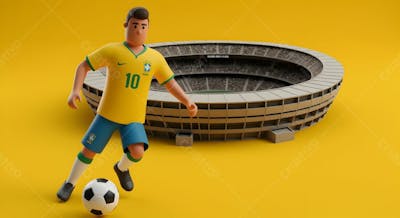 Composição 3D De Copa Do Mundo Background
