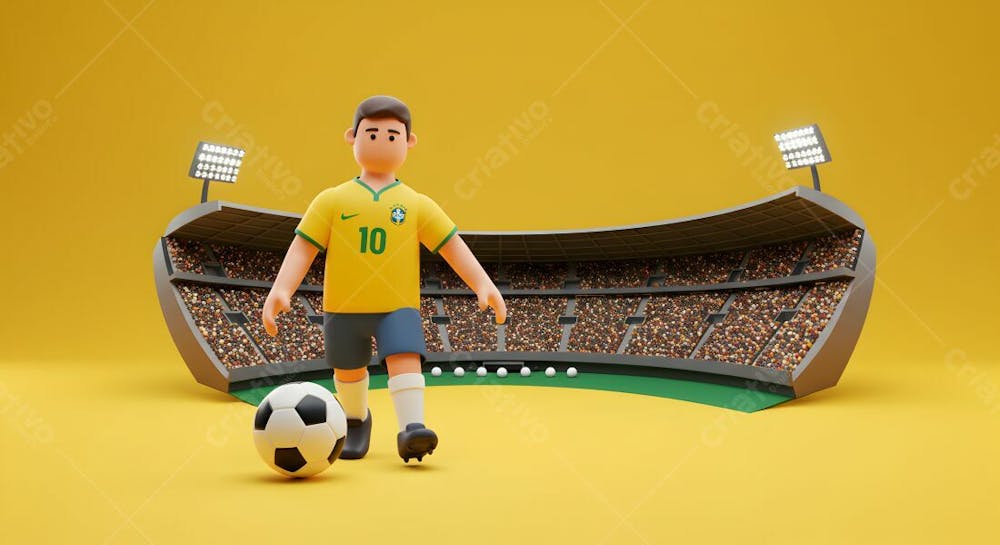 Composição 3D De Copa Do Mundo Background