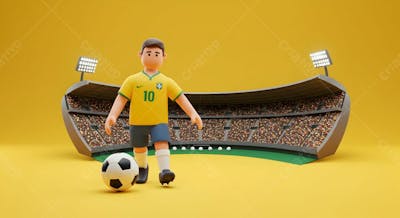 Composição 3D De Copa Do Mundo Background