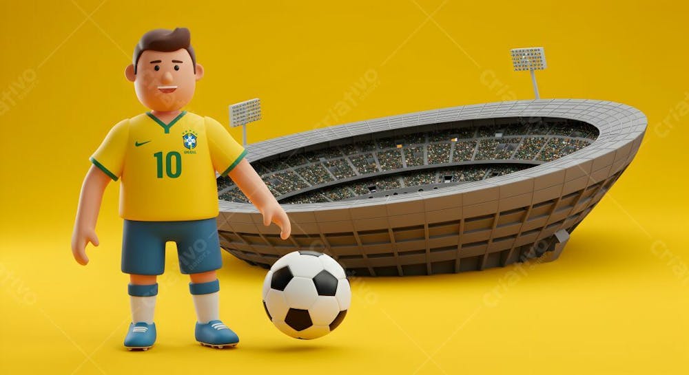 Composição 3D De Copa Do Mundo Background