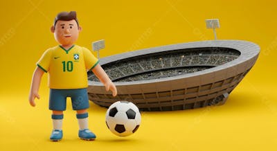 Composição 3D De Copa Do Mundo Background