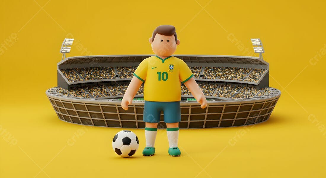 Jogador de futebol brasileiro em estádio
