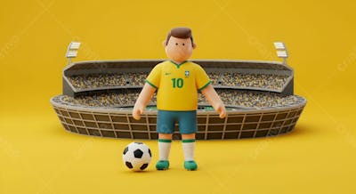 Composição 3D De Copa Do Mundo Background