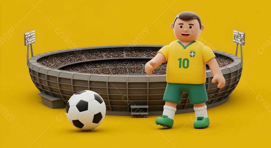 Jogador de futebol brasileiro em estádio