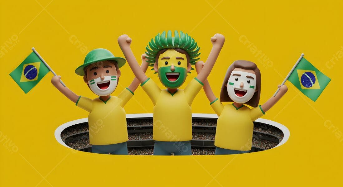 Torcedores brasileiros celebrando vitória