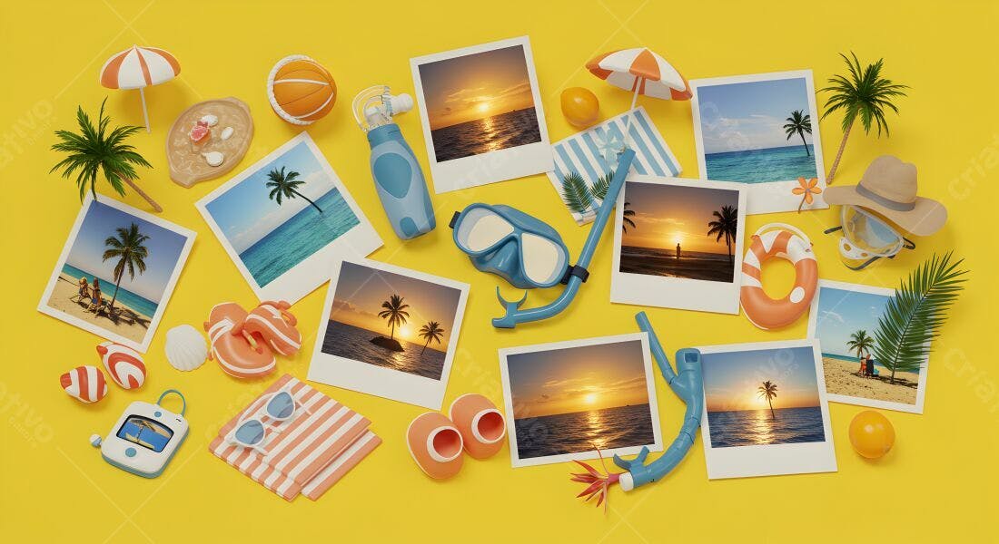 Fotos de férias tropicais praia amarela