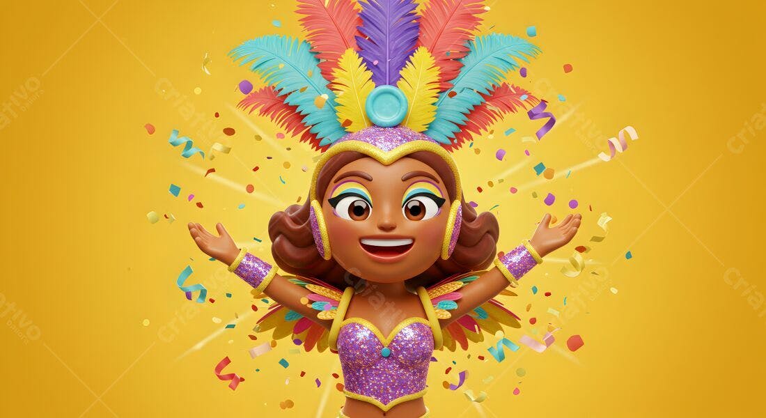 Bailarina de Carnaval Afro-Brasileira Alegre