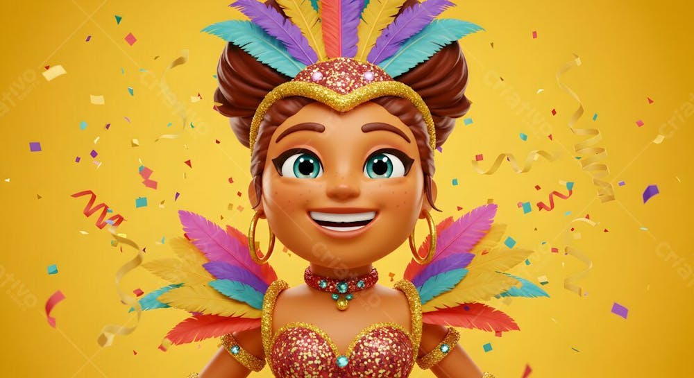 Emoji De Carnaval Em Fundo Amarelo