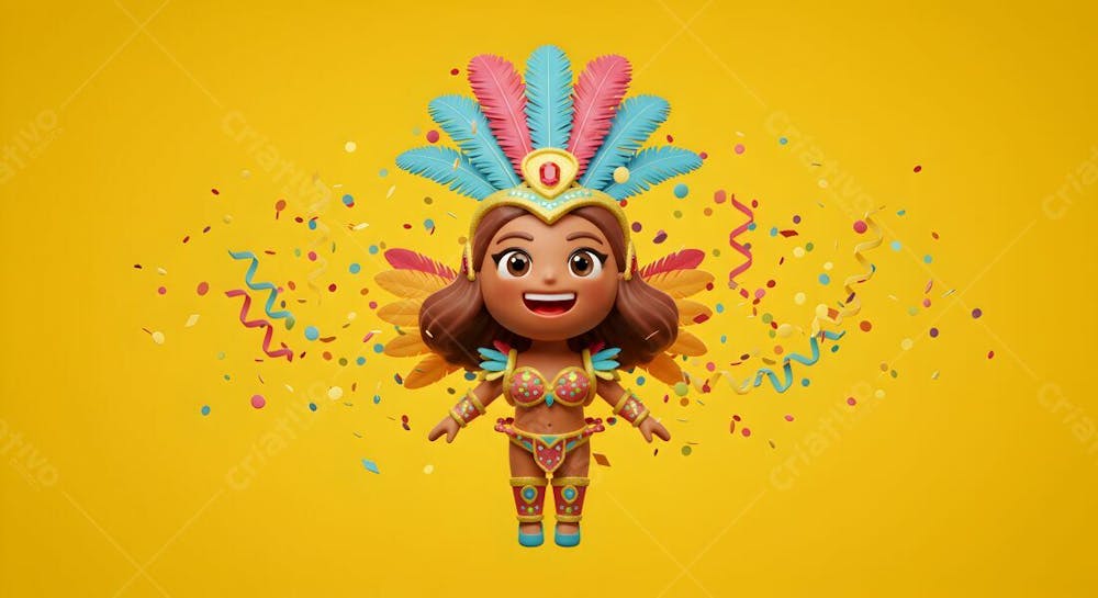 Emoji De Carnaval Em Fundo Amarelo