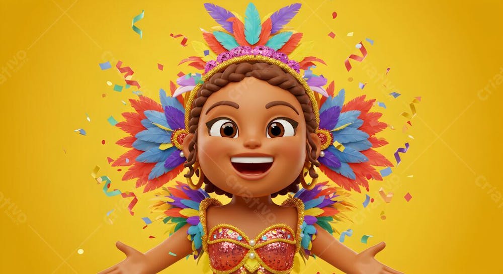 Emoji De Carnaval Em Fundo Amarelo