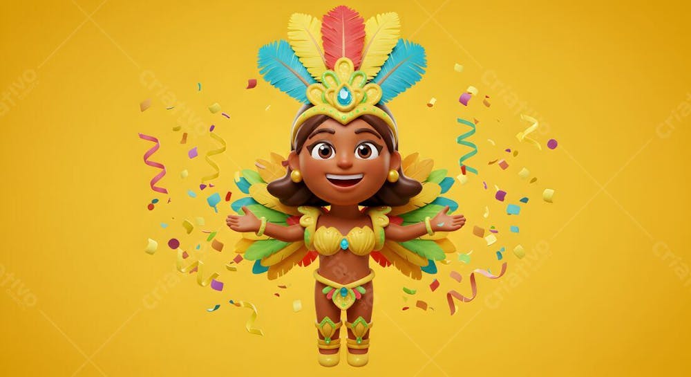 Emoji De Carnaval Em Fundo Amarelo