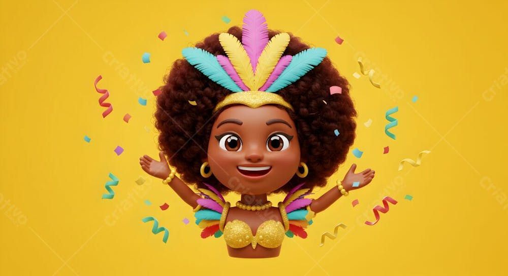 Emoji De Carnaval Em Fundo Amarelo