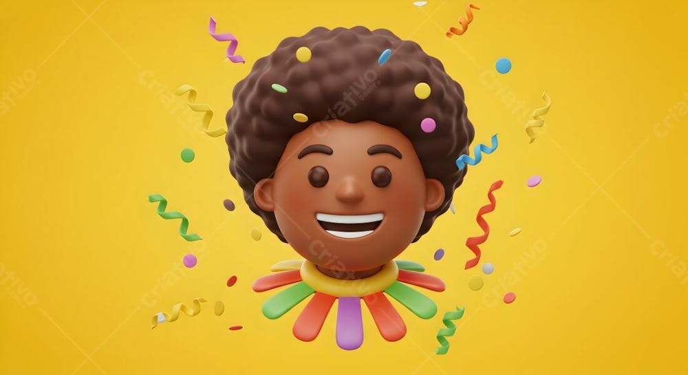 Emoji De Carnaval Em Fundo Amarelo