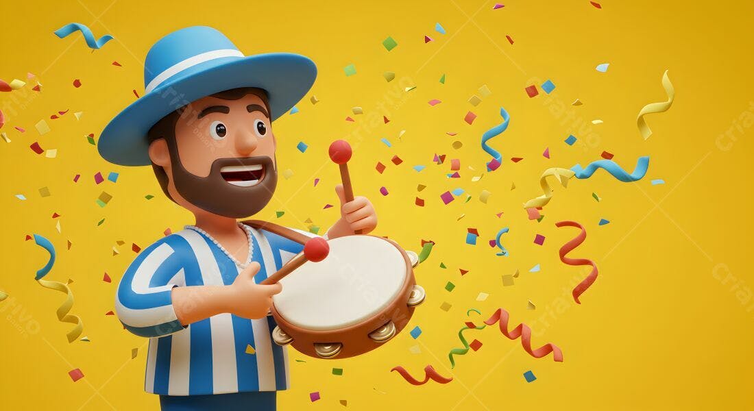 Carnaval Brasileiro Ilustração 3D
