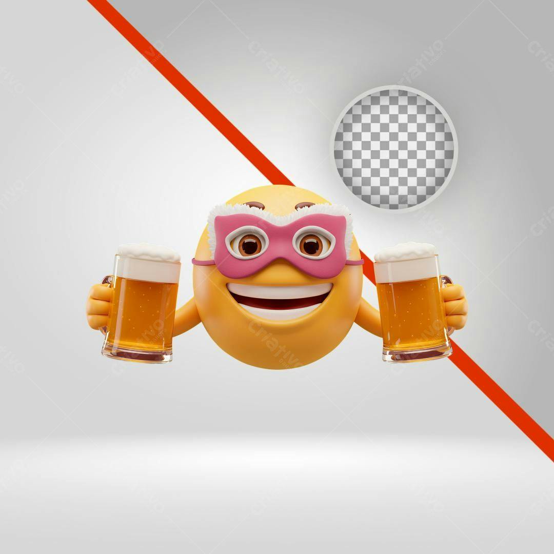 Banner Emoji Festa Cerveja PNG com fundo transparente