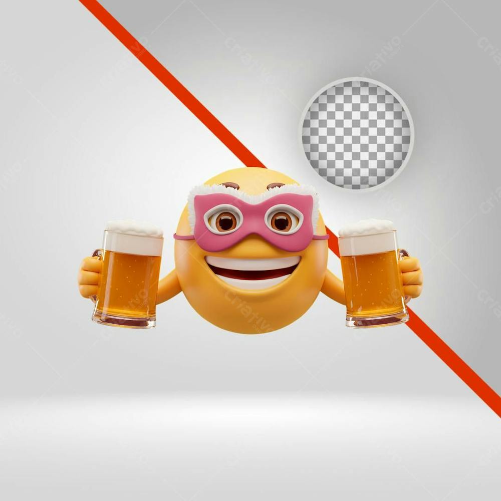 Emoji 3D Para Carnaval E Festas Opem Bar, Figurinha, Png 3D 