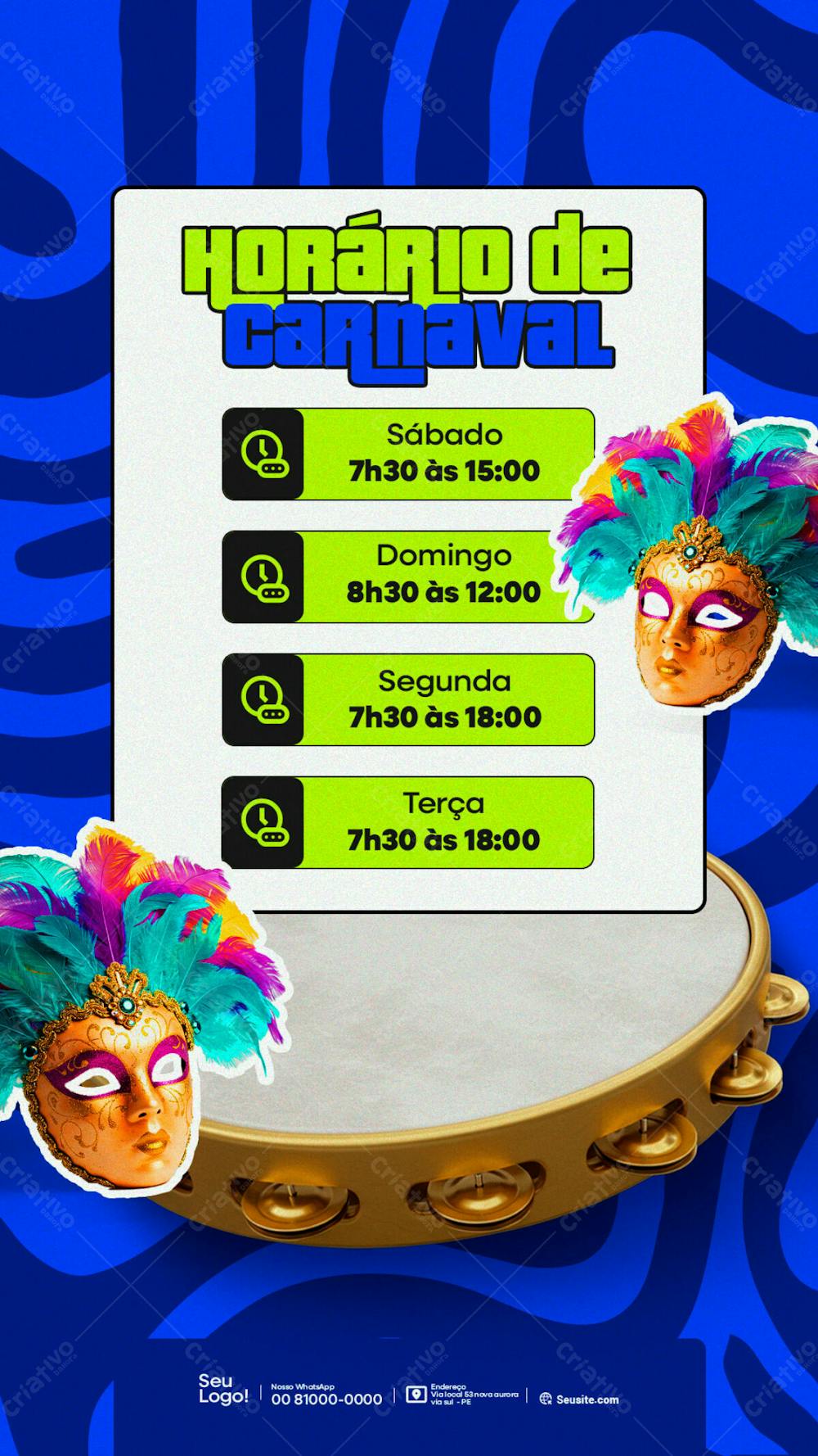 2 Horario De Atendimento Carnaval Psd Storys