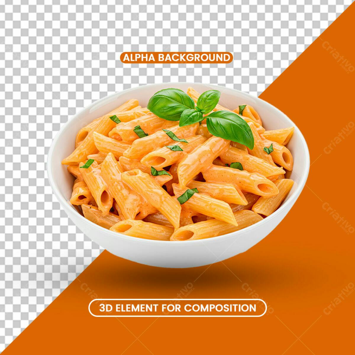 Penne ao molho rosa PSD Editável