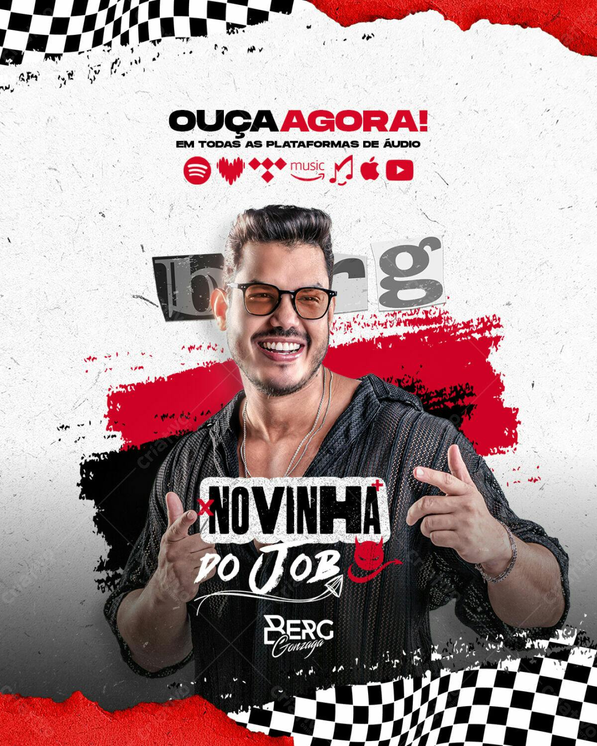 Flyer Musical Berg Gonzaga - Novinha do Job PSD Editável