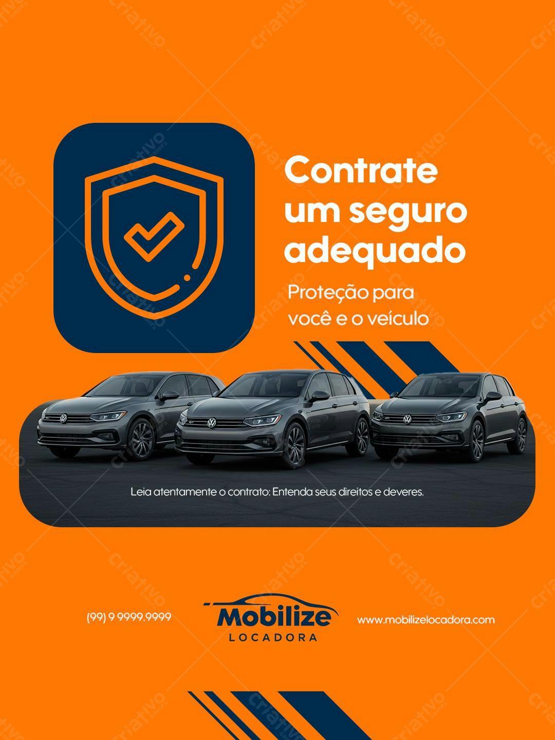 Postagem Instagram Seguro Auto PSD Editável