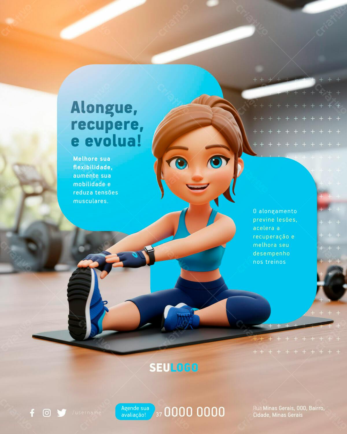 Post para Academia PSD Editável