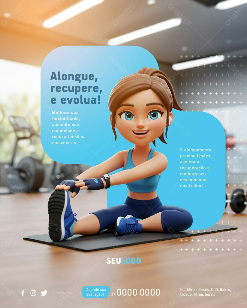 Psd Editável Academia Personal Fitness Crossfit Alongue E Recupere 02 25