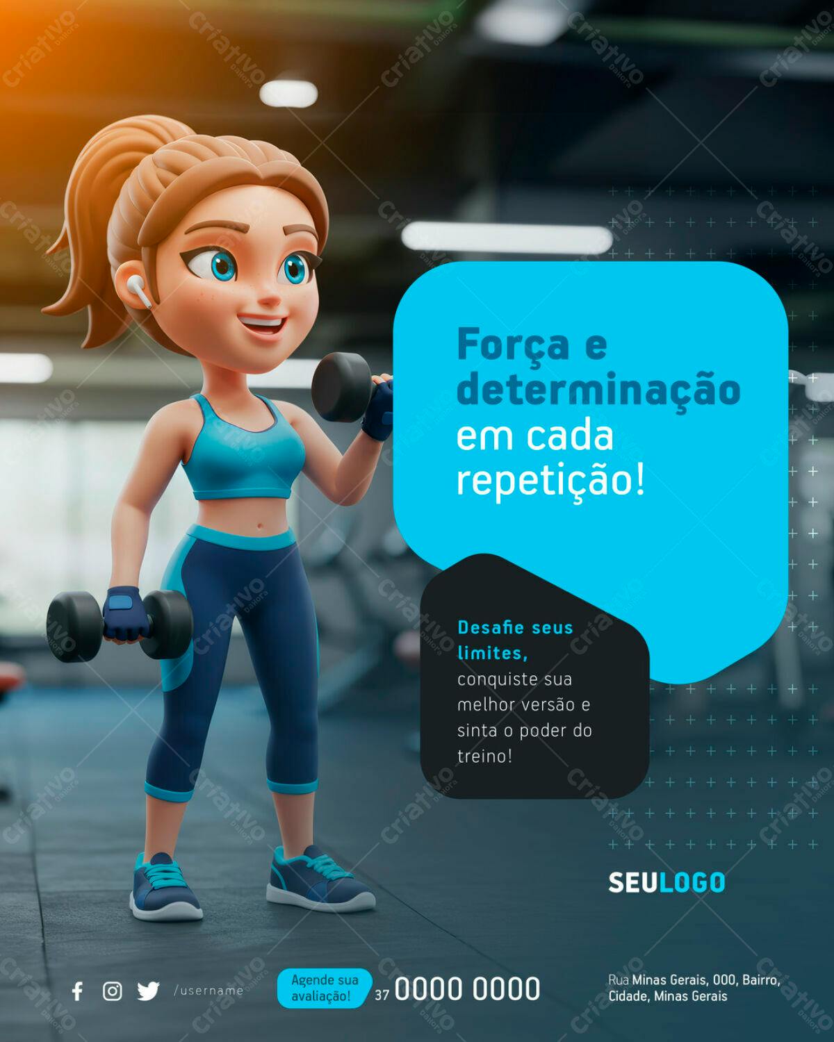 Post para Academia PSD Editável
