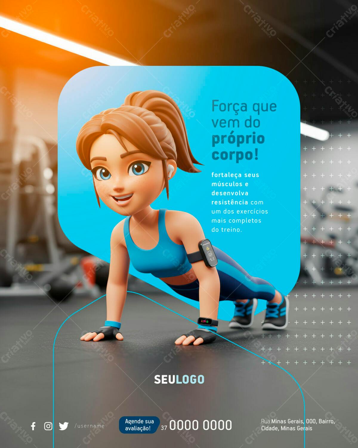 Flyer Academia Treino Funcional PSD Editável