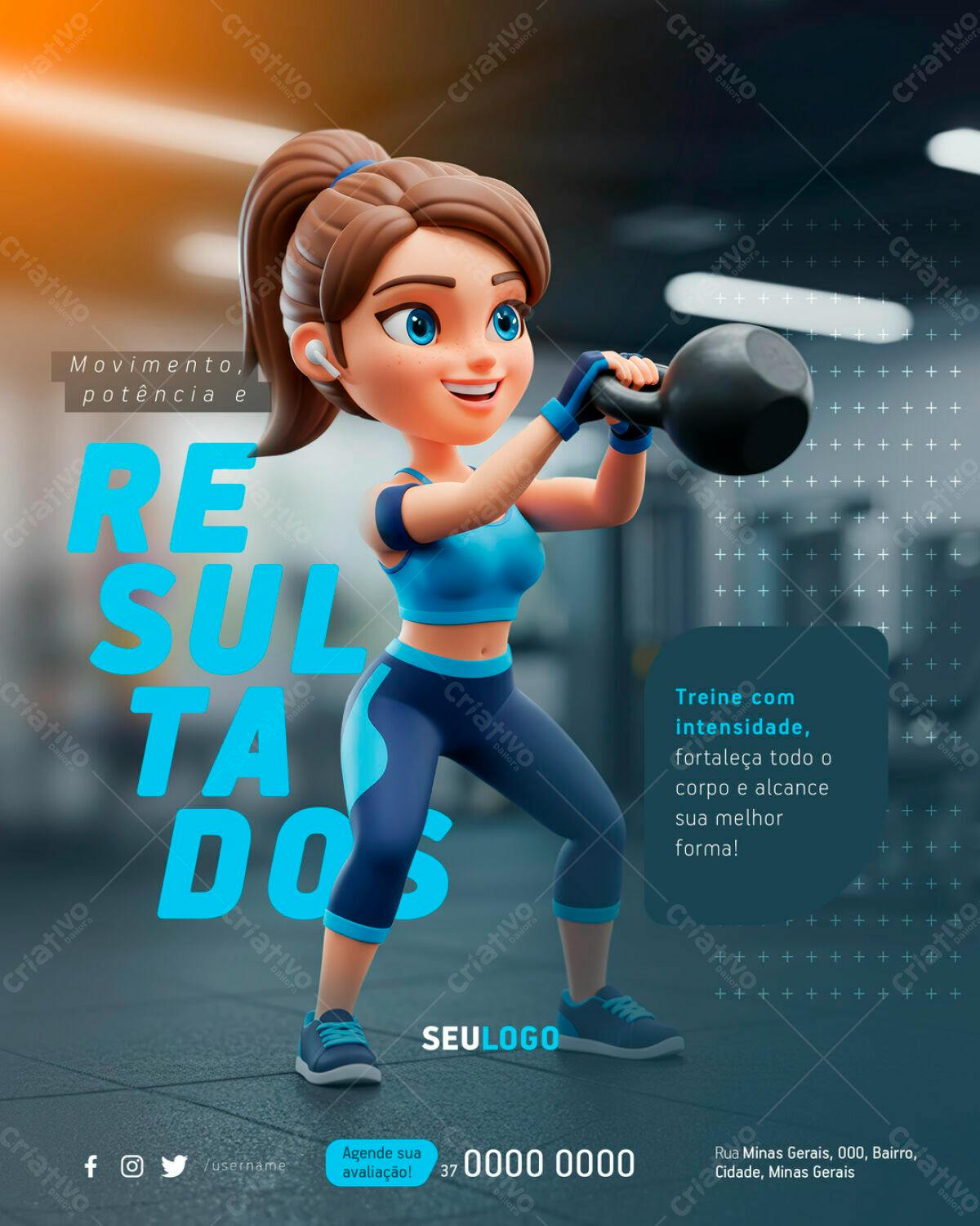 Post para Academia PSD Editável