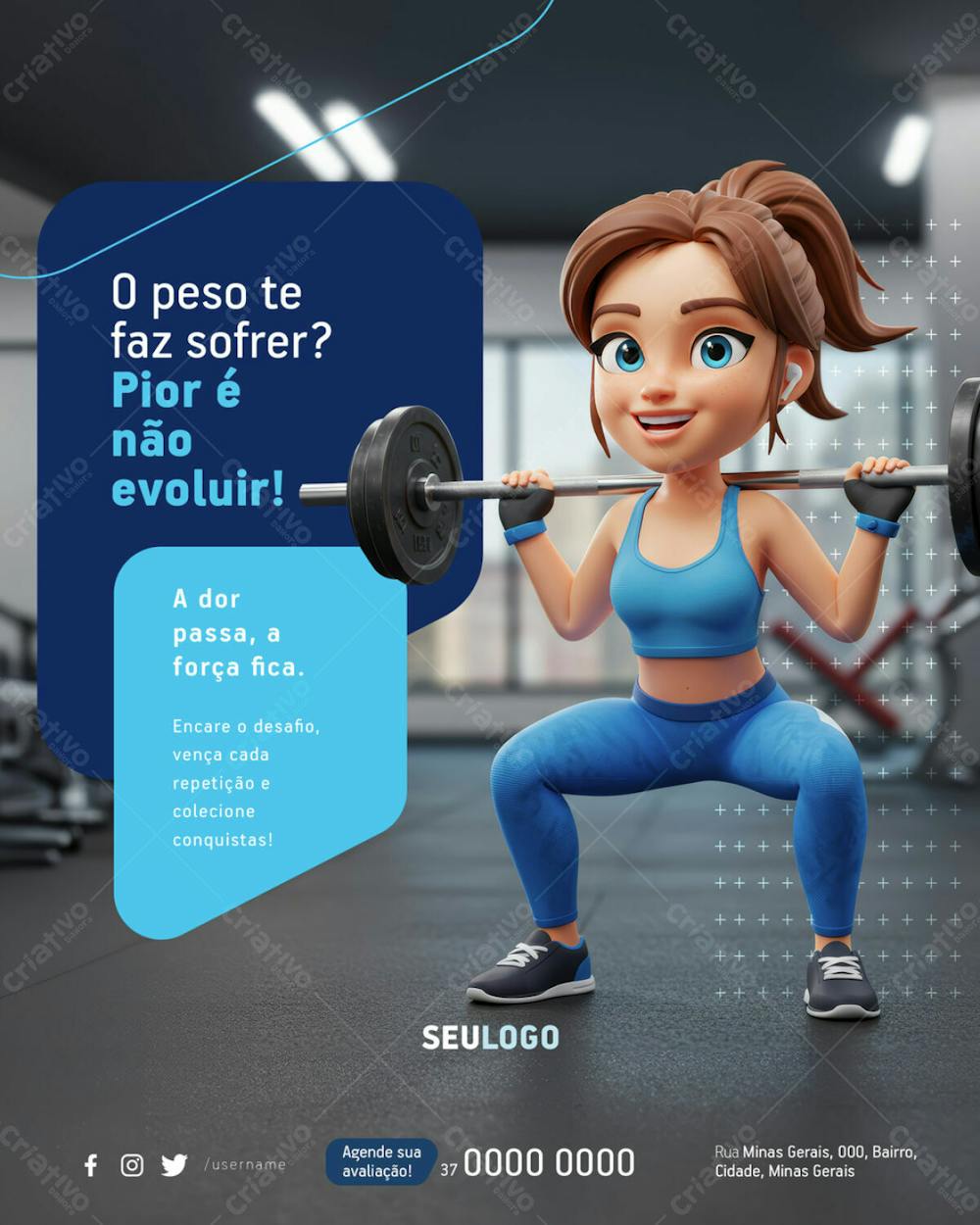 Psd Editável Academia Personal Fitness Crossfit Pior É Não Evoluir 02 25