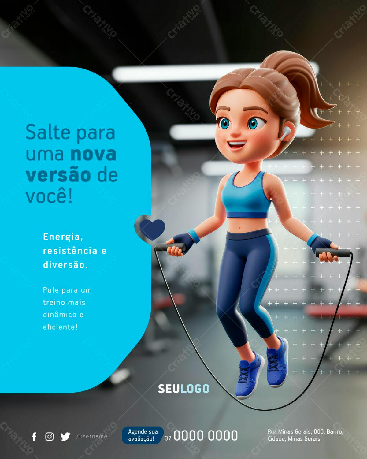 Post para Academia PSD Editável