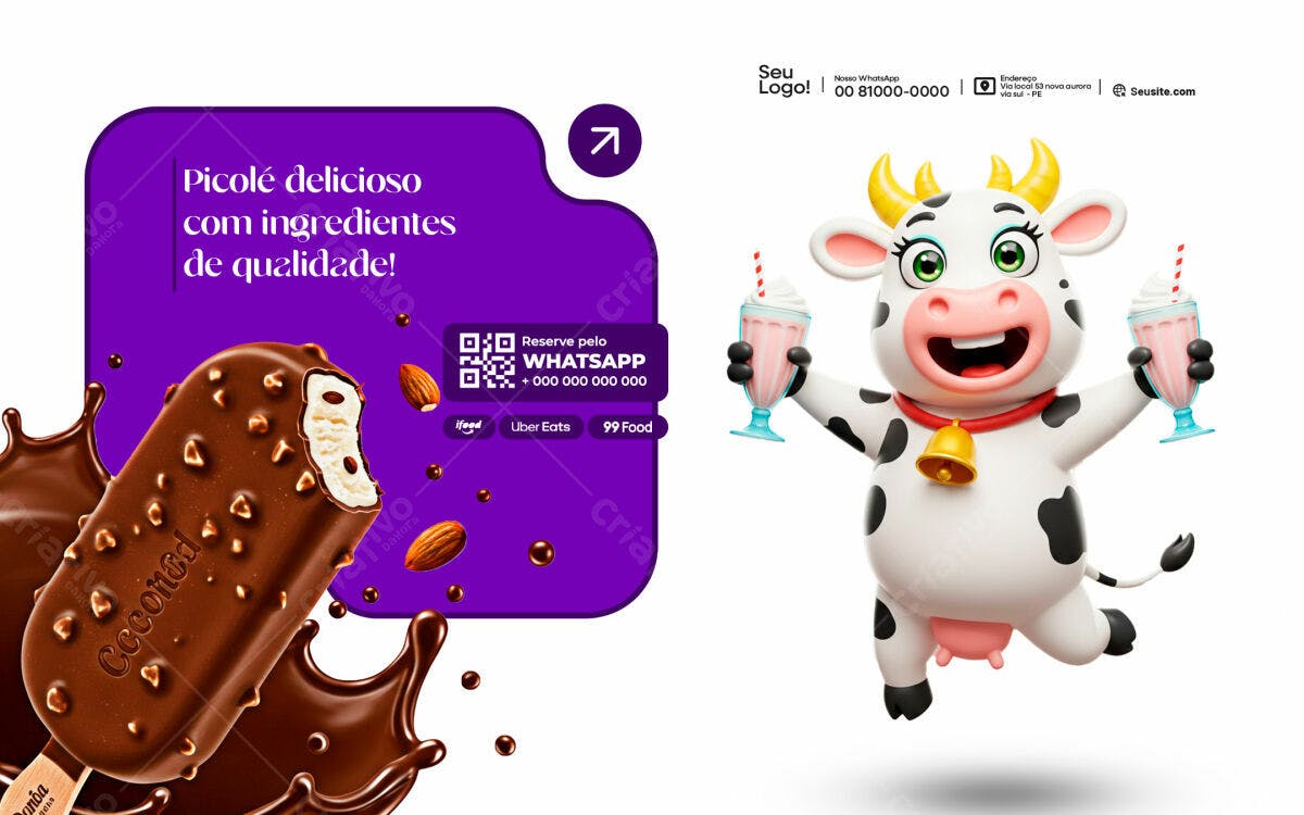 Flyer para Lançamento de Picolé PSD Editável