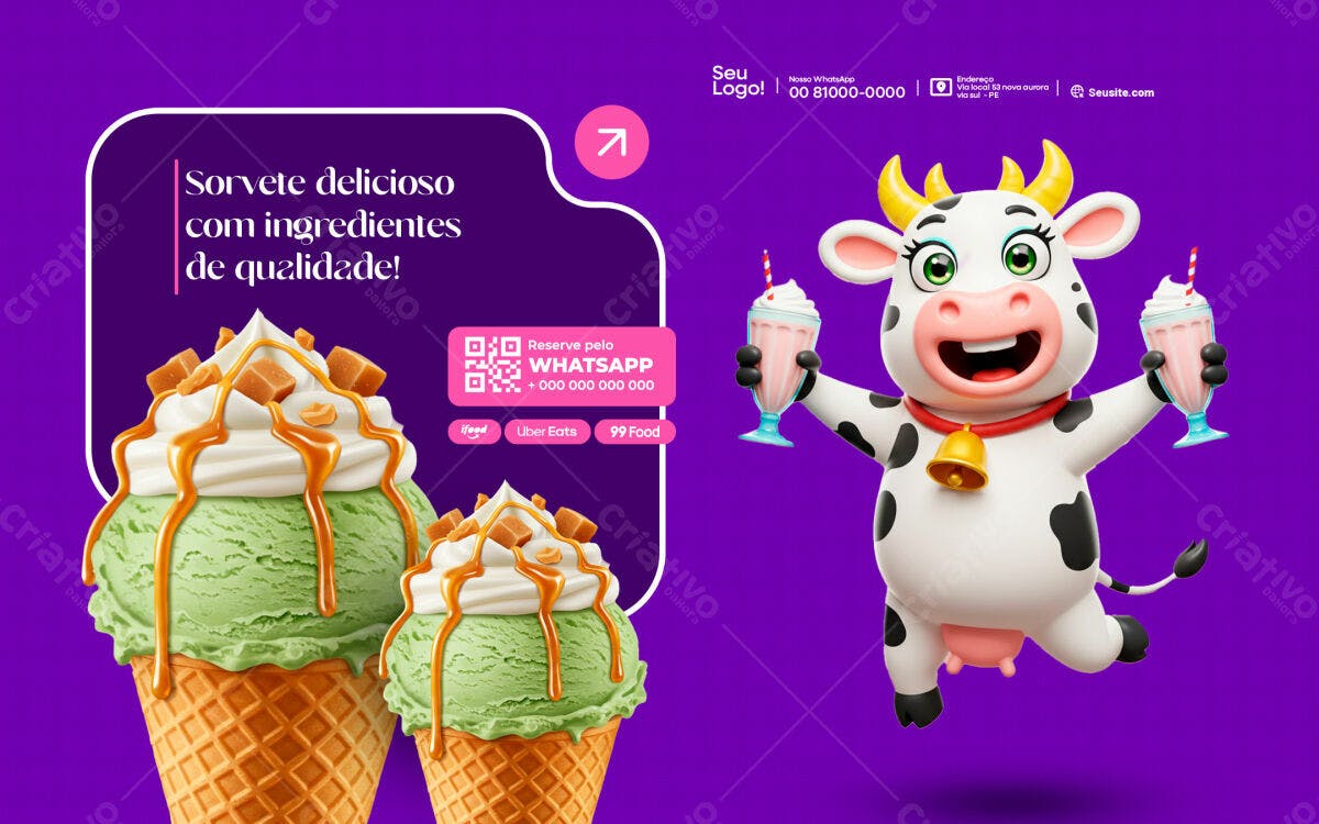 Banner Sorveteria PSD Editável