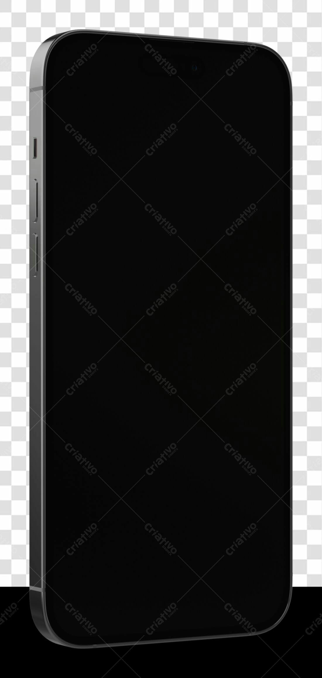 Mockup Smartphone Preto PNG com fundo transparente
