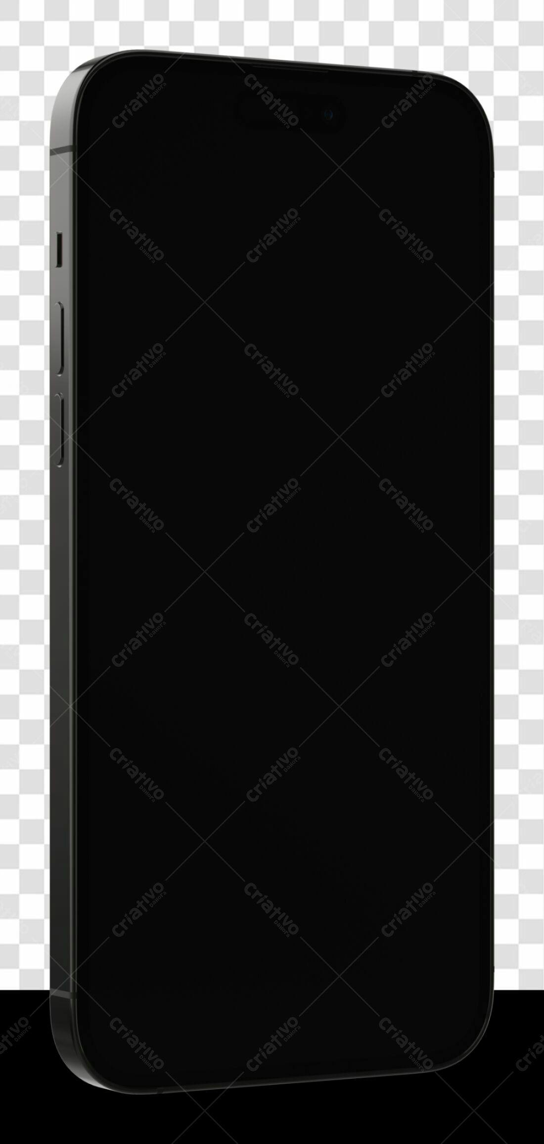 Mockup Smartphone Preto PNG com fundo transparente