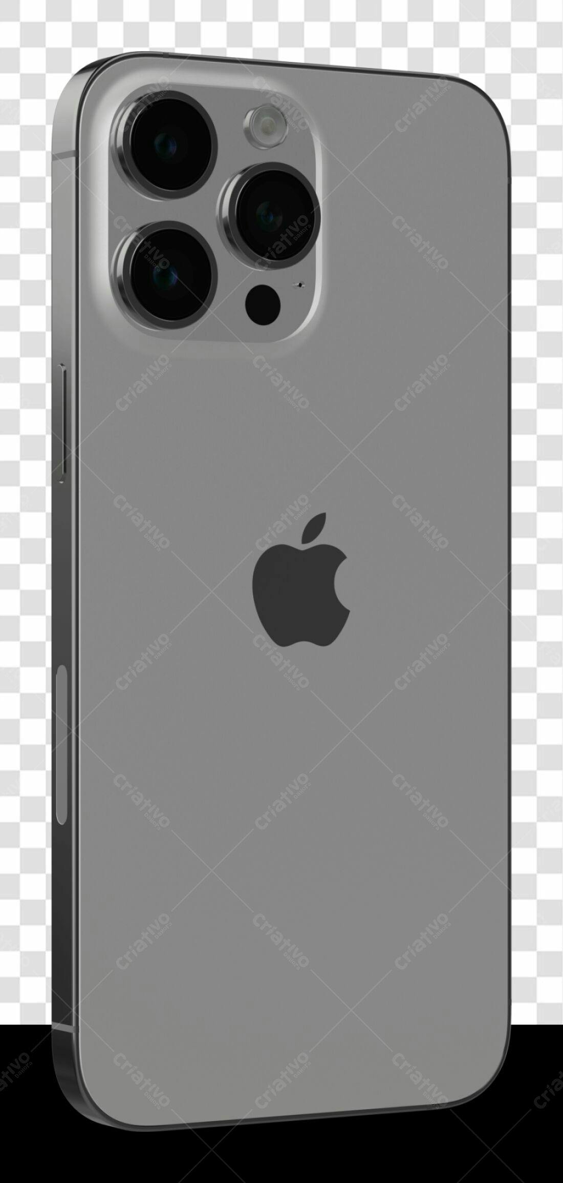 Mockup iPhone Cinza PNG com fundo transparente
