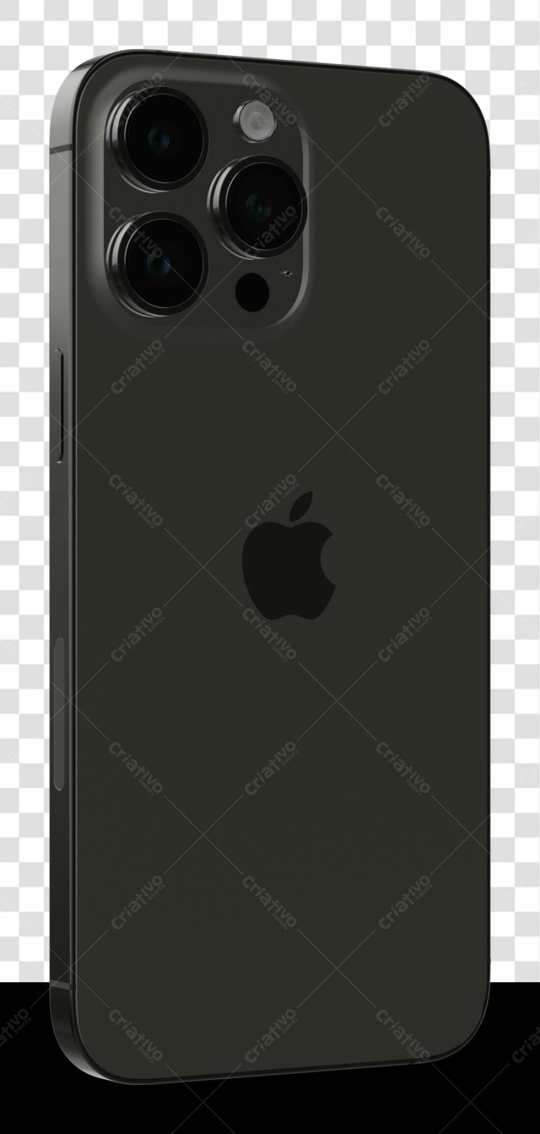 Mockup iPhone Preto PNG com fundo transparente