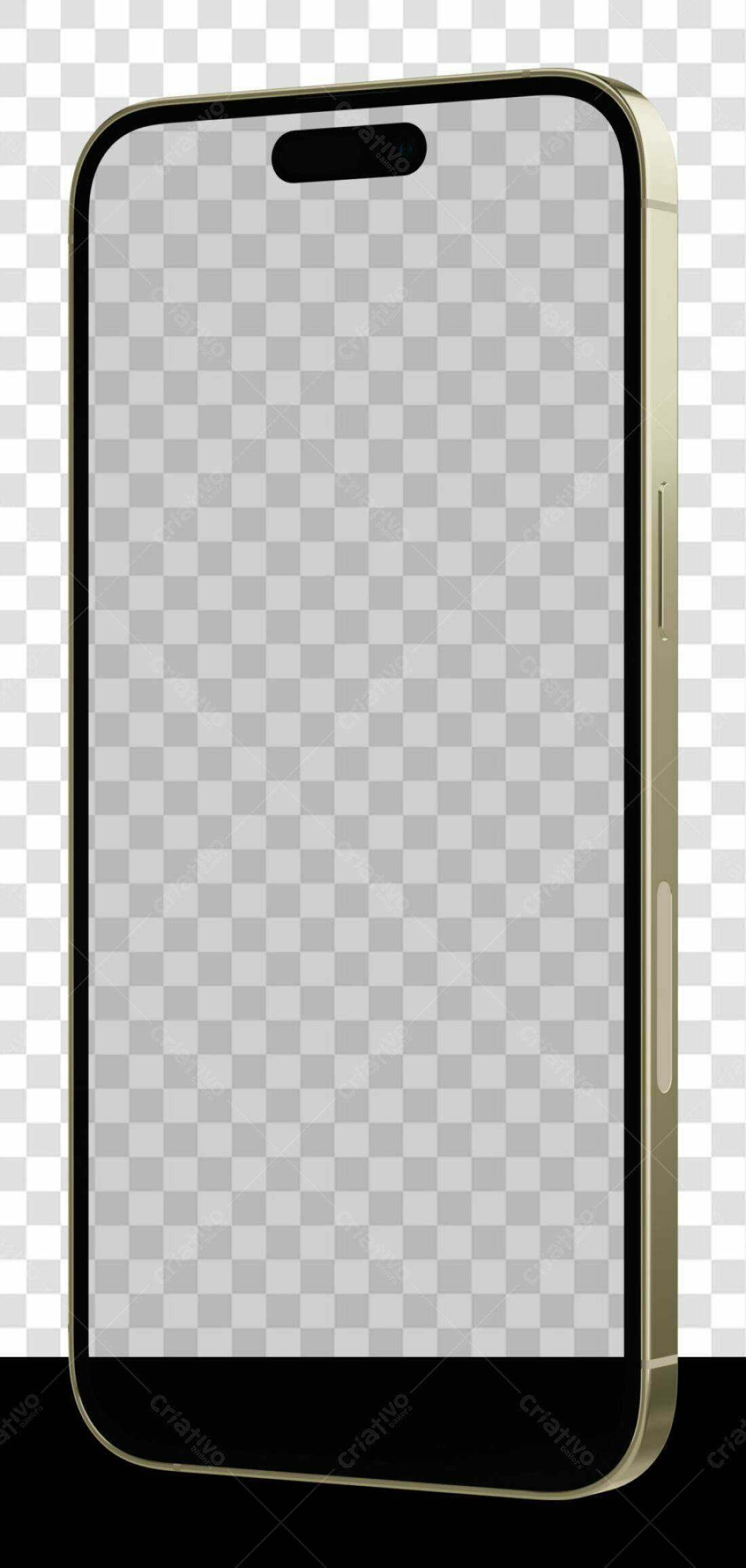 Mockup Smartphone Dourado PNG com fundo transparente