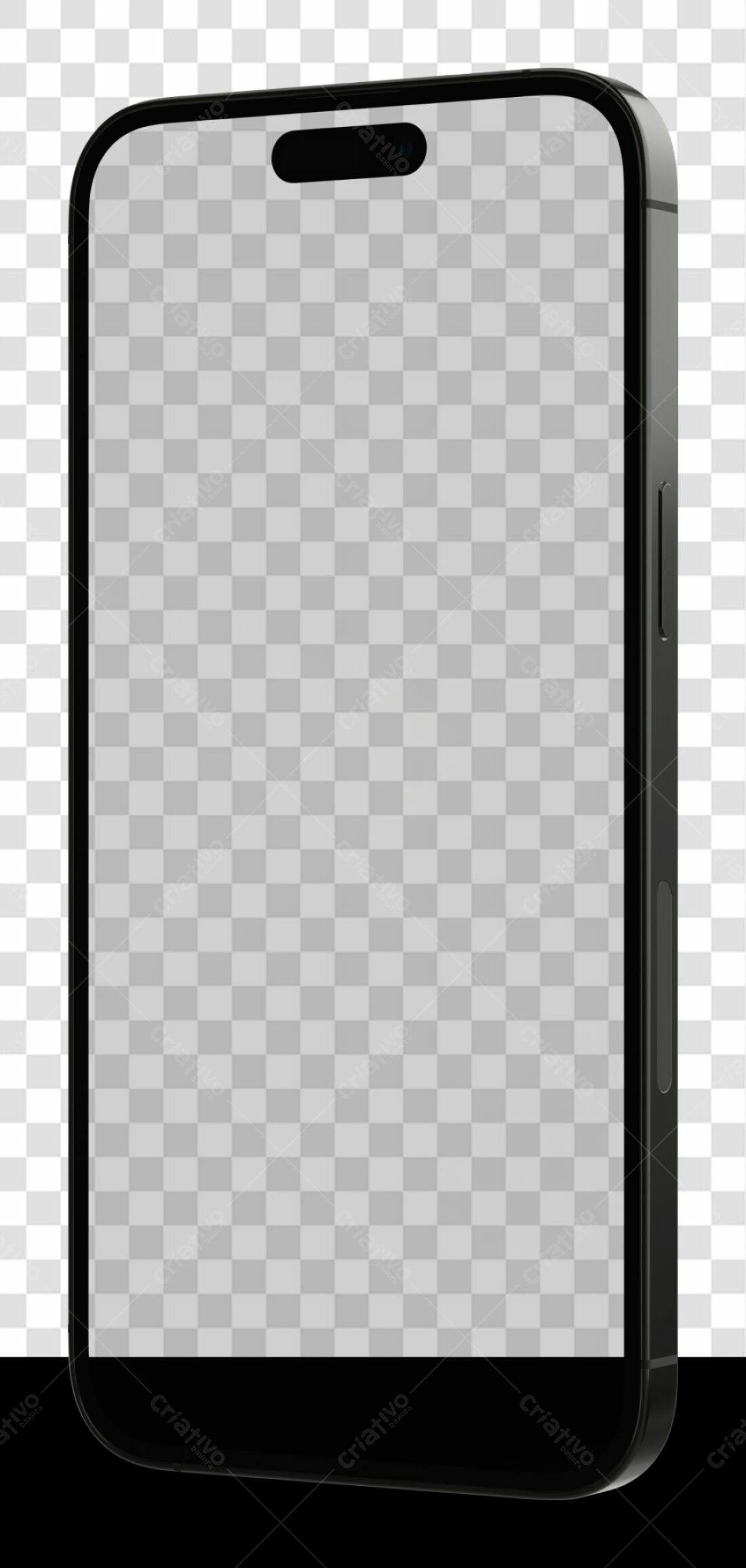 Mockup Smartphone Preto PNG com fundo transparente