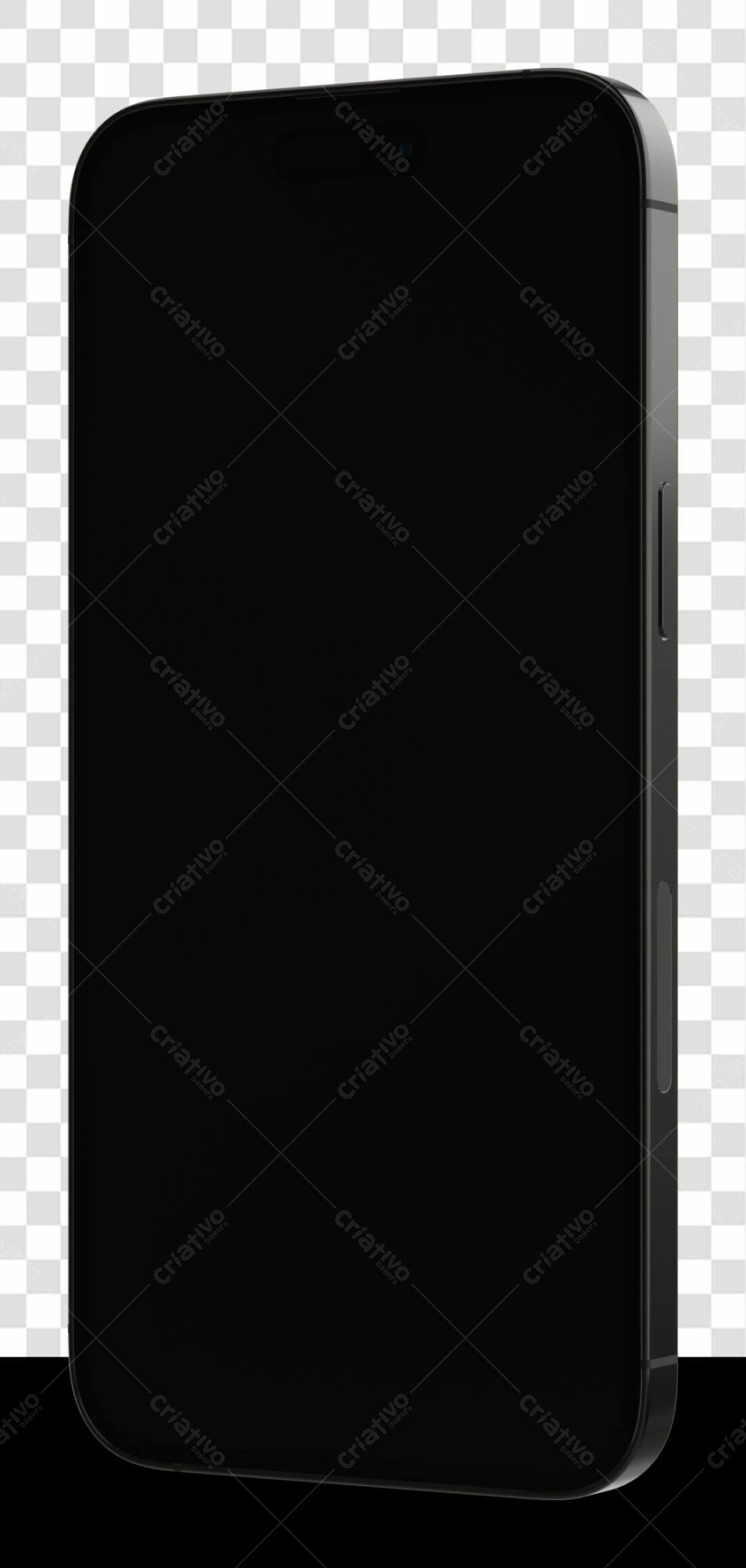 Mockup Smartphone Preto PNG com fundo transparente