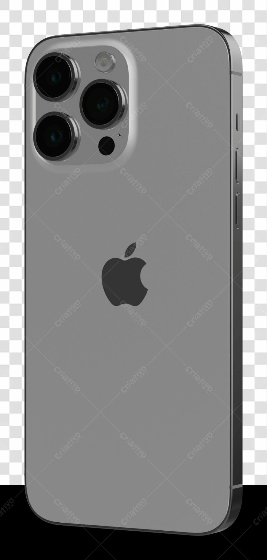 Mockup iPhone Cinza PNG com fundo transparente