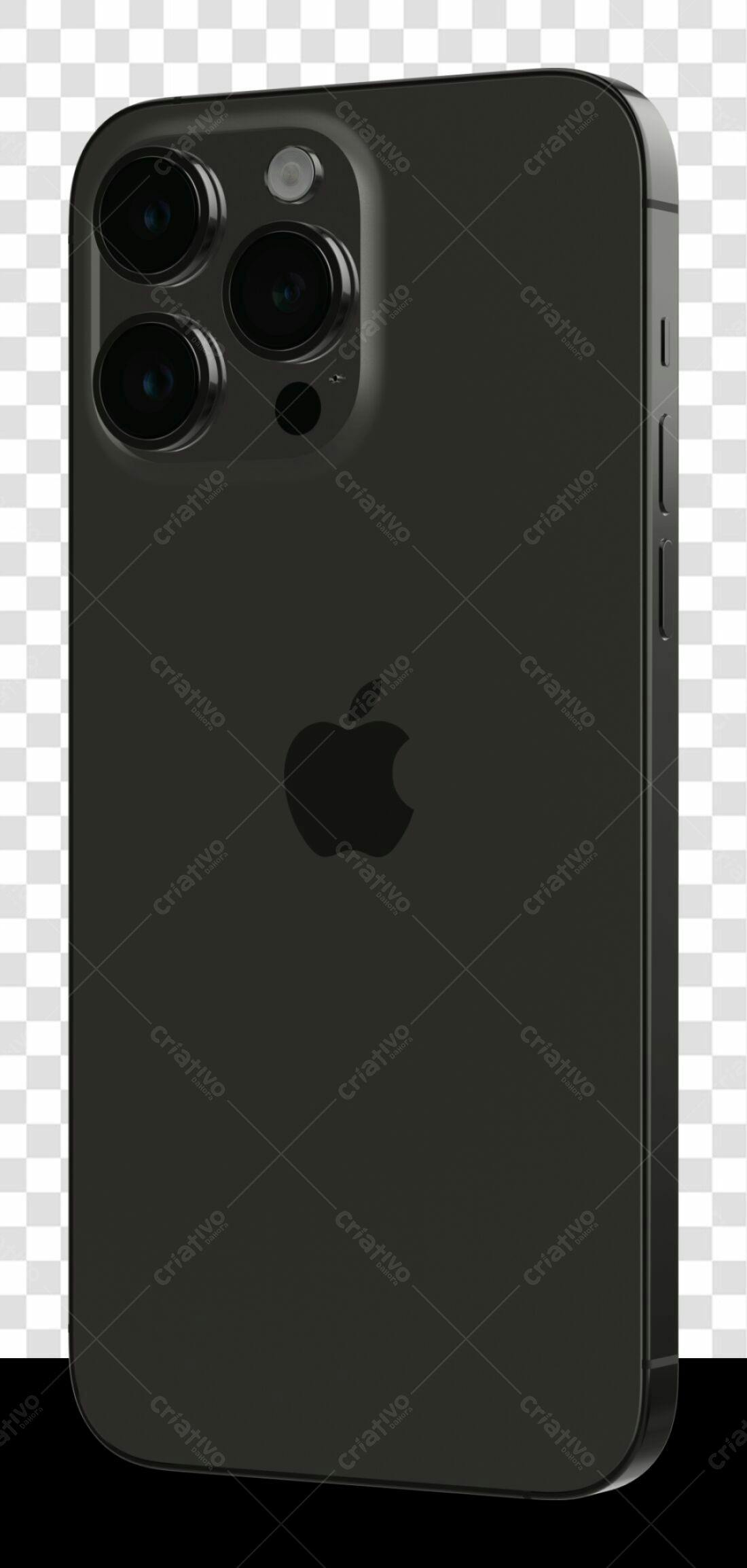 Mockup iPhone Preto PNG com fundo transparente