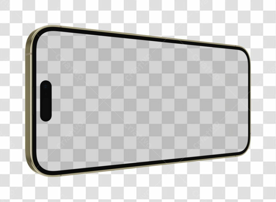 Mockup Celular Dourado PNG com fundo transparente